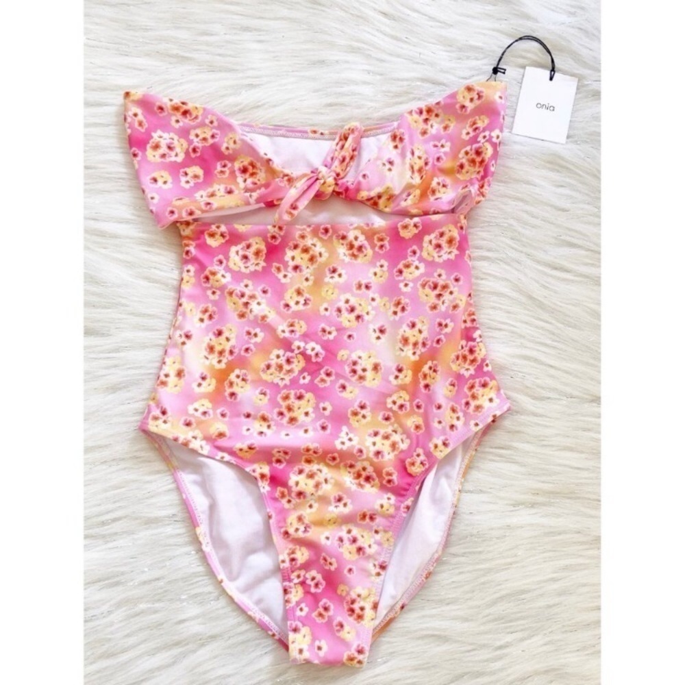 Onia Pink Floral One Piece Swimsuit